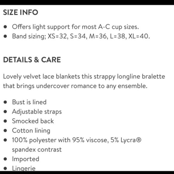 NWT Free People Celine Bralette Bra Lace Medium - Picture 8 of 8